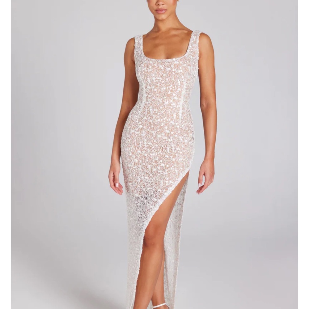 LOUISA WHITE DRESS NADINE MERABI DRESS